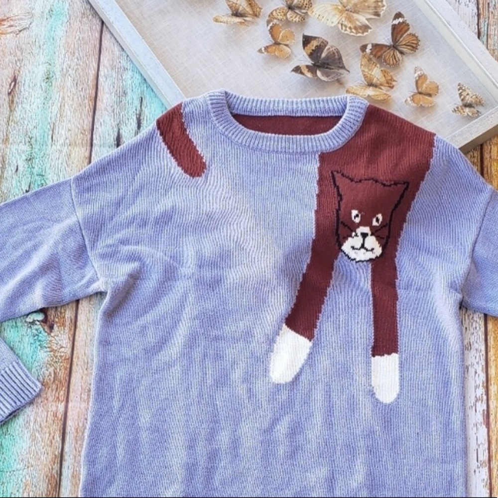 ModCloth oversized cat sweater size Small